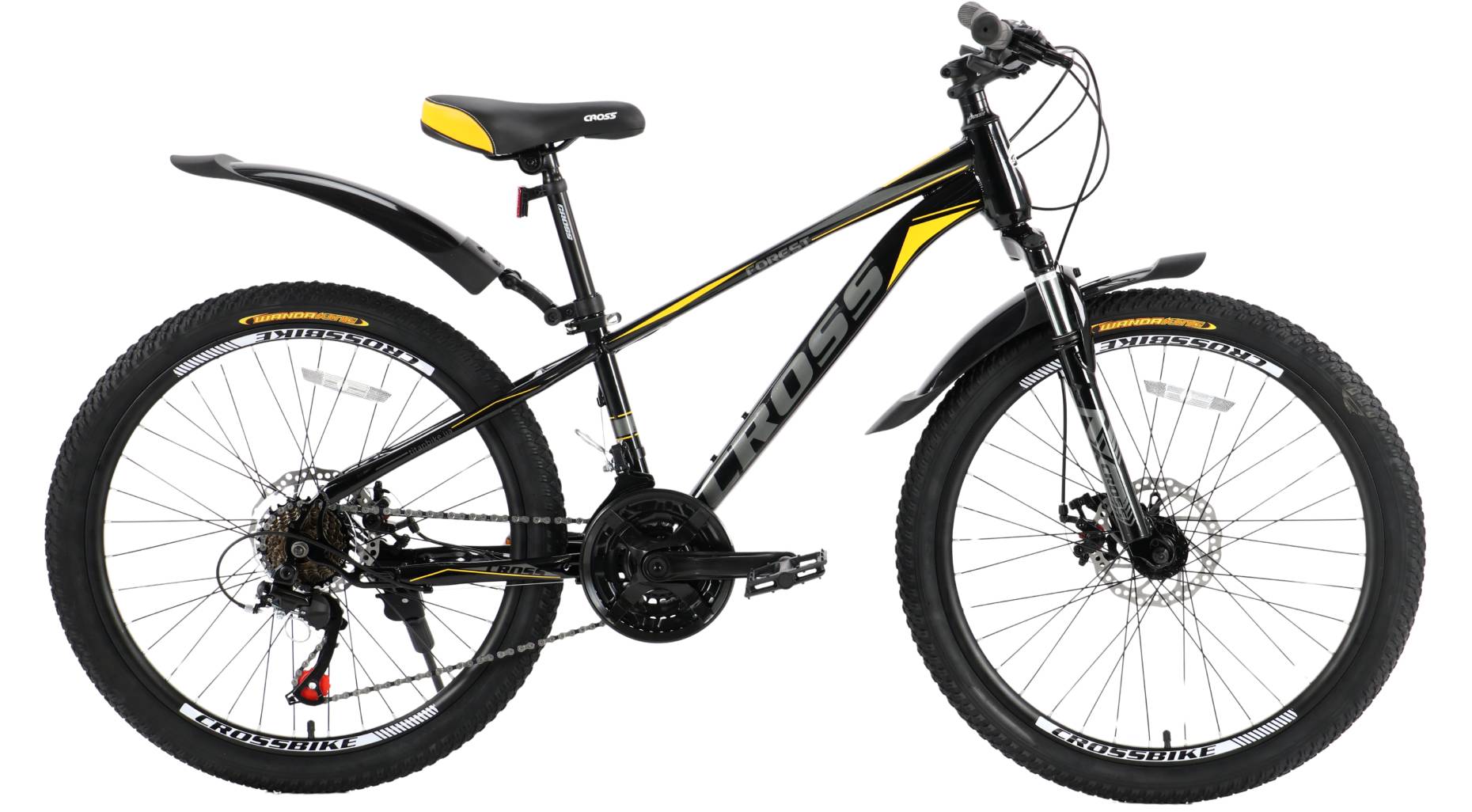Фотографія Велосипед Cross Forest 26" розмір XS рама 13" (2024), Чорно-жовтий